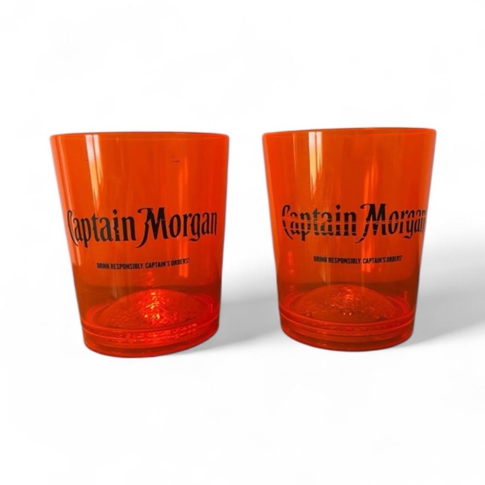 Collectible Halloween Light Up Orange Captain Morgan Tumbler Set